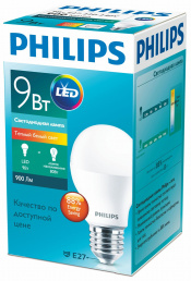 Philips Лампа LED 9W E27 3000K A60 PHILIPS (26718)