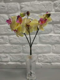 Цветок искусственный "Орхидея-фаленопсис" букет 3 шт, 32 см, зеленая, 60002-01
