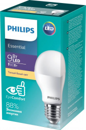 Philips Лампа LED 9W E27 3000K A55 PHILIPS (27967)