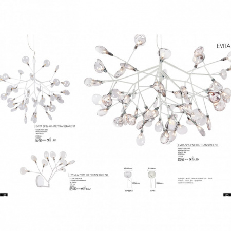 Crystal Lux Подвесная люстра светодиодная Evita SP36 White/Transparent